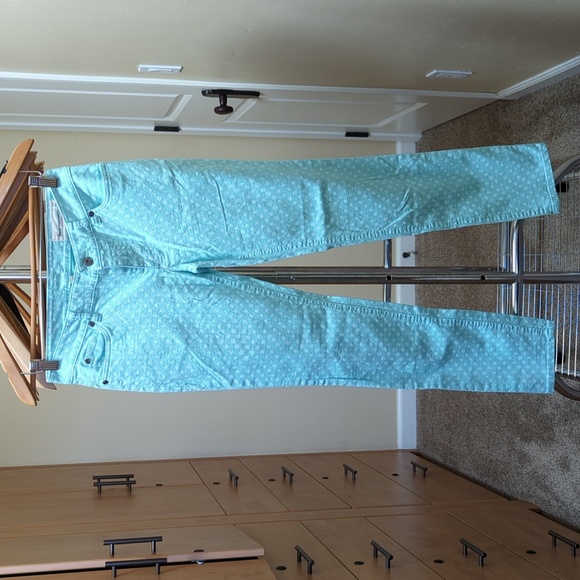 Two by Vince Camuto Mint Green Polka Dot Slim Leg Jeans Size 27 - Picture 1 of 8